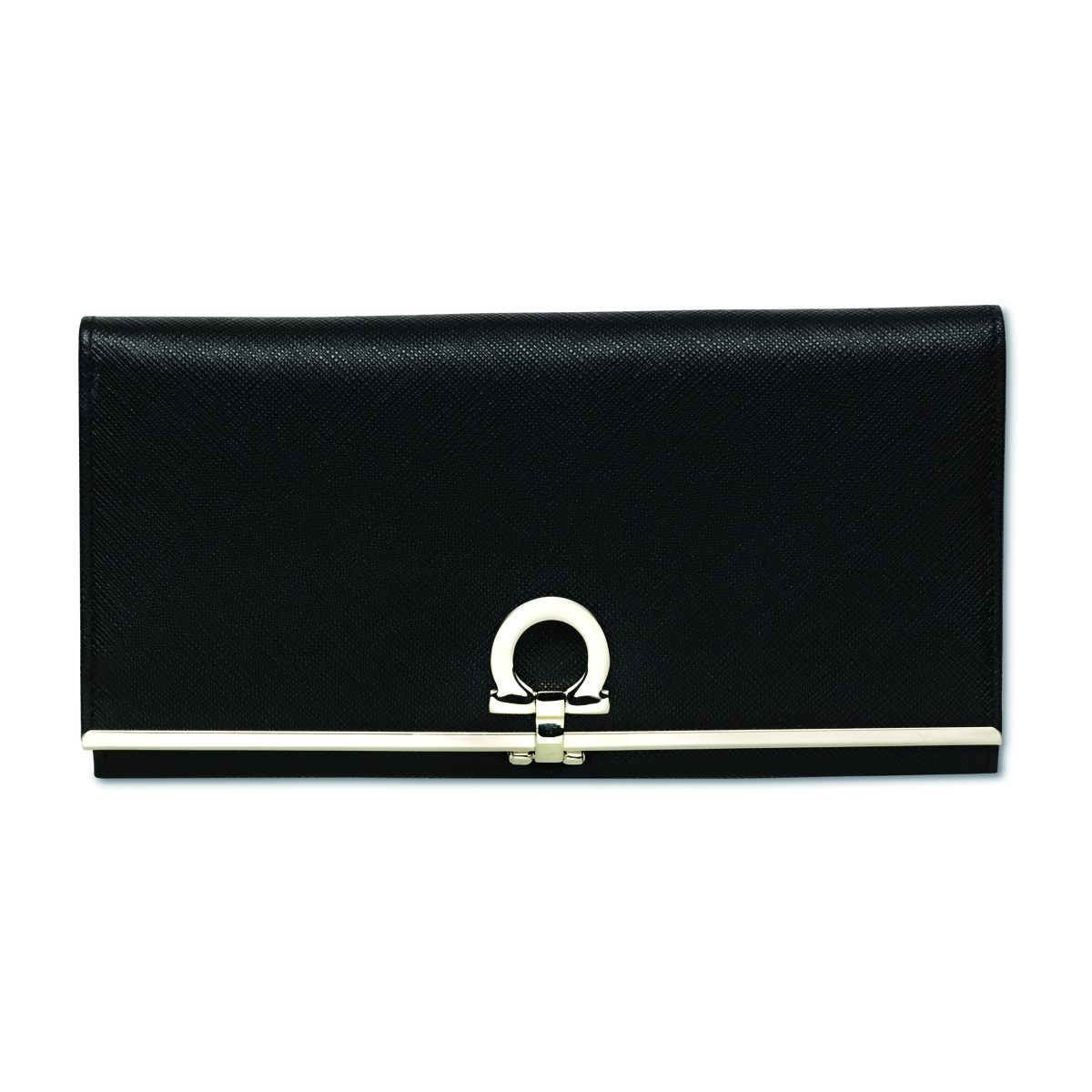 Ferragamo Saffiano Continental Black Wallet
