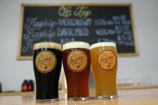 The Flagship Dark Mild, American Pale, and American Wit.