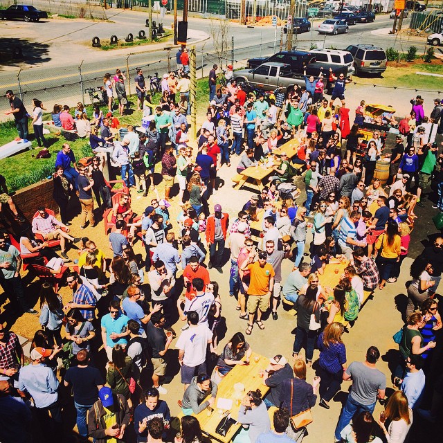 Opening day at the new brewery location on April 4th, 2015. Party time. 