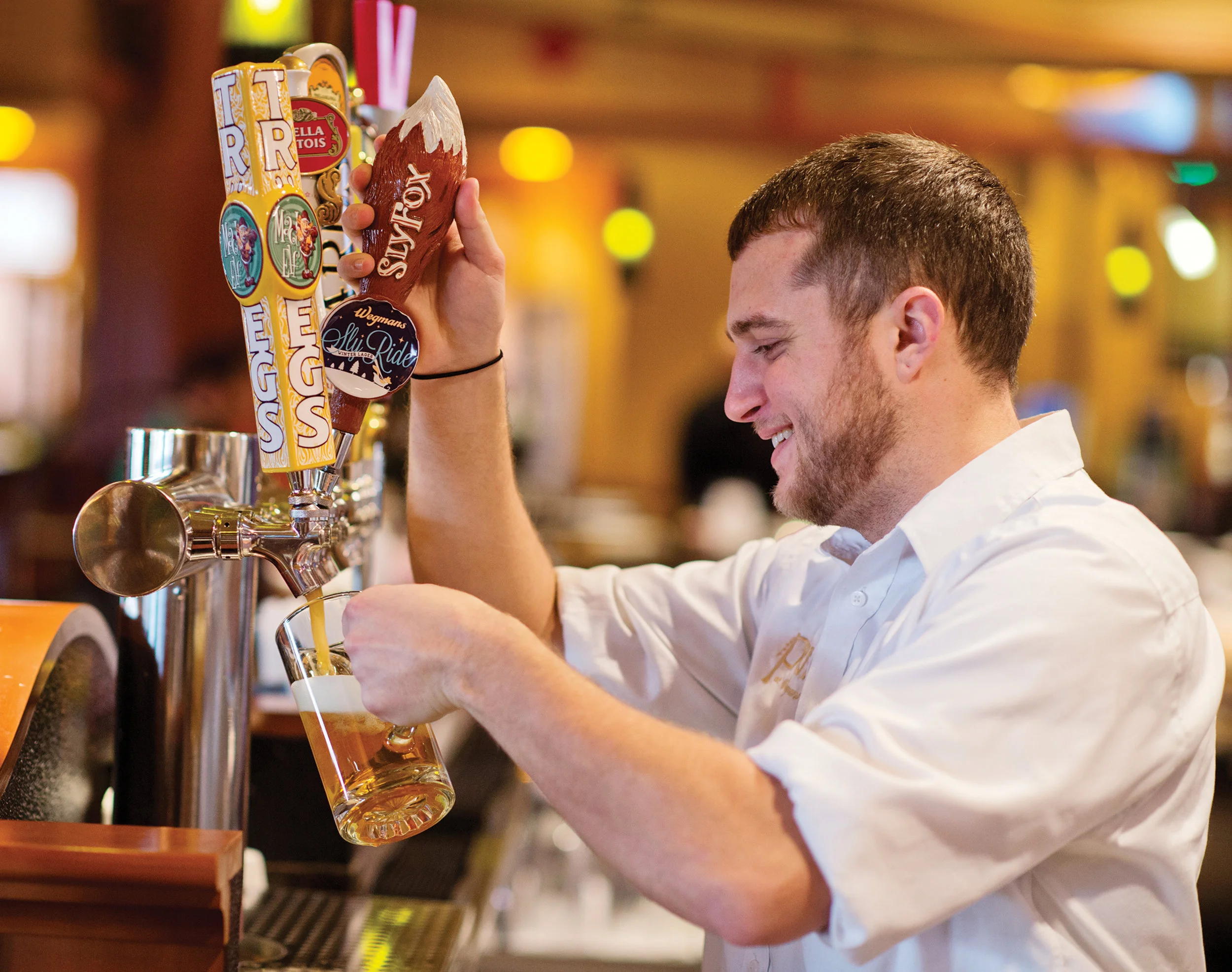 Wegmans, which is very focused on environmental sustainability, recently partnered with Sly Fox Brewing Company out of PA to make a sustainable, small batch brew from barley malt composted with 100% Wegmans food scraps. Each Wegmans Pub location got a few half-kegs in April.