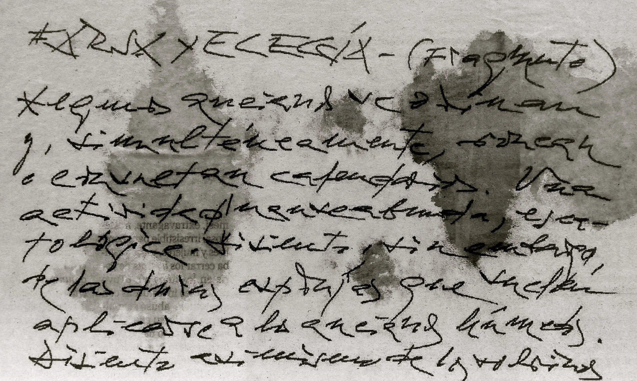 Manuscrito FARSA Y ELEGÍA de Antonio Gamoneda