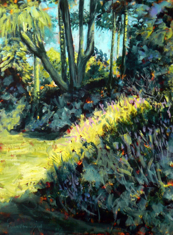 Bodnant Gardens in acrylics