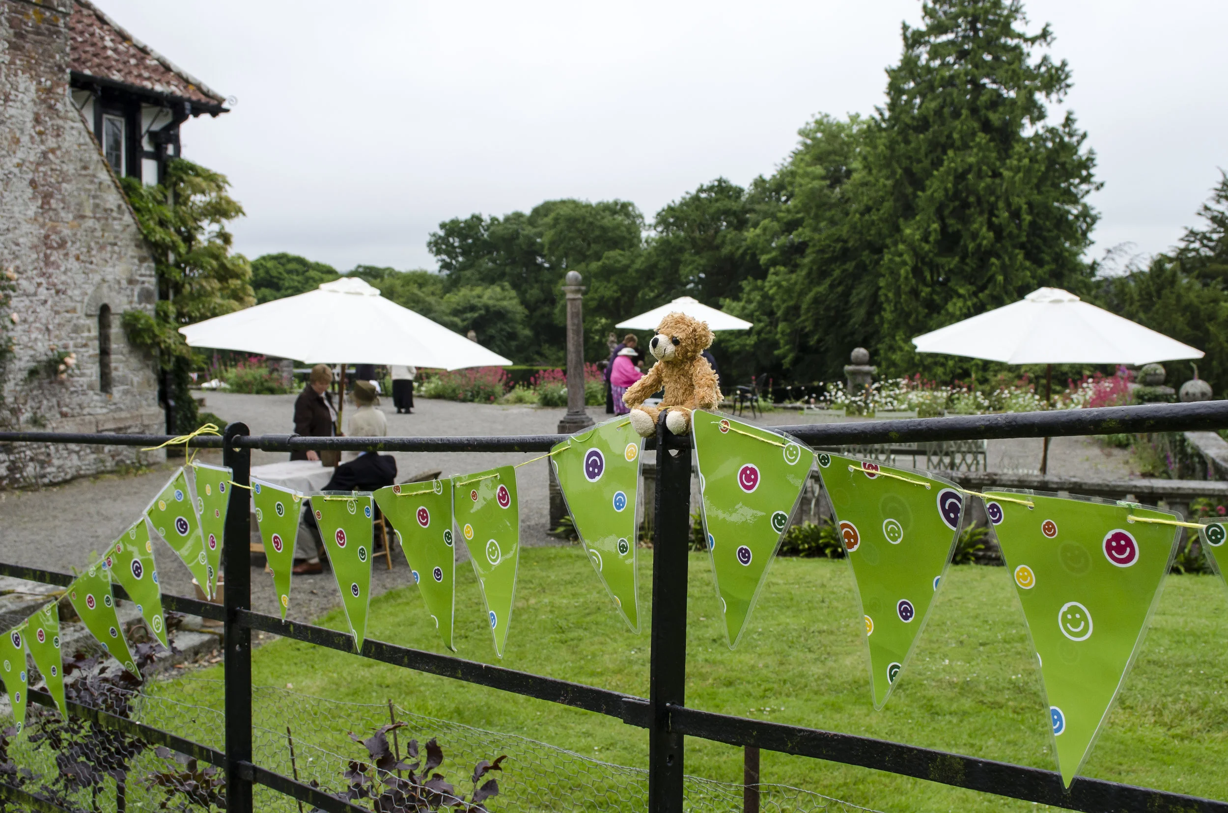 Childrens Hospice South West colourful bunting at Coombe Trenchard.