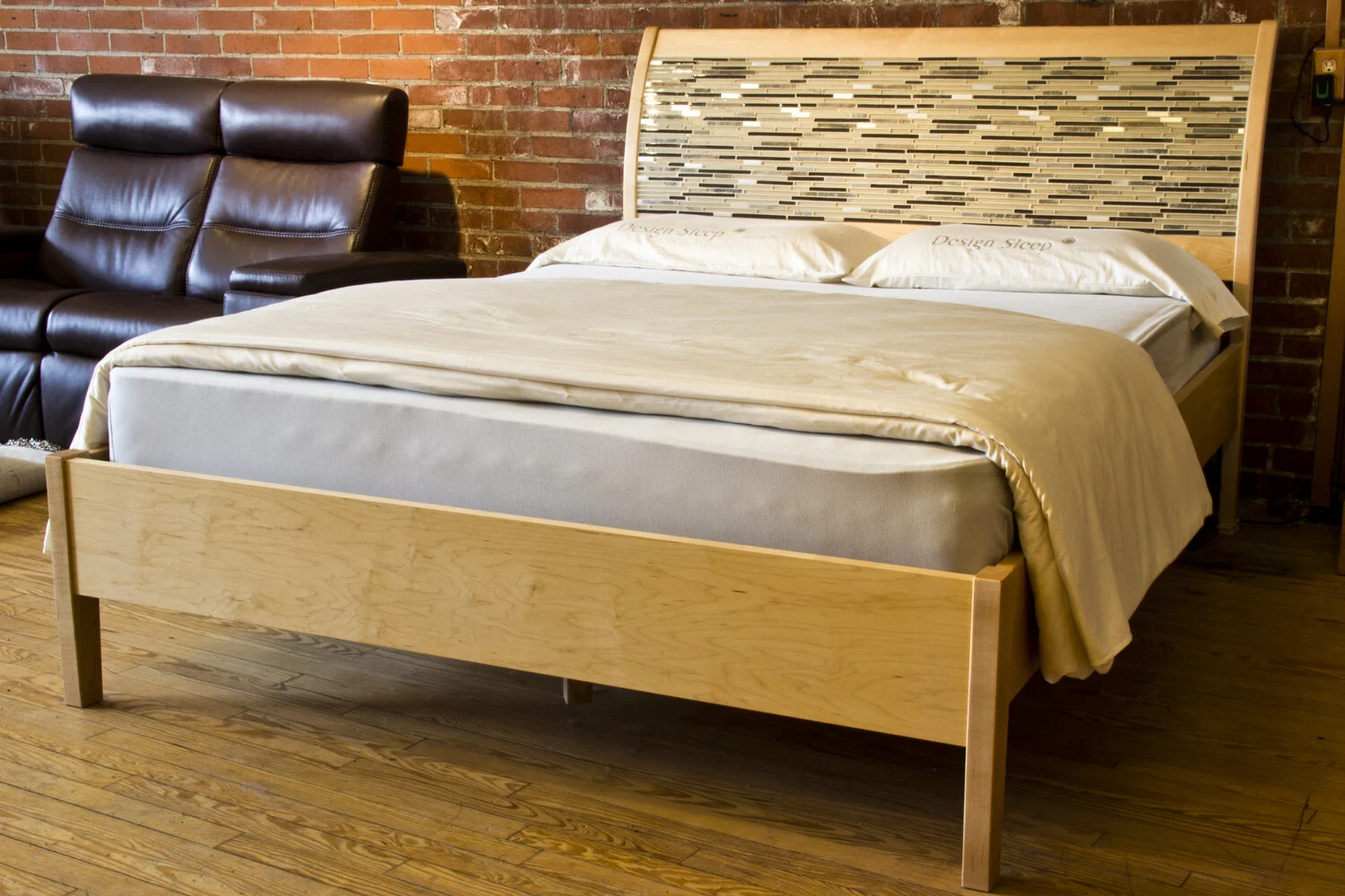 Mosaic Sleigh Bed - One-of-a-Kind