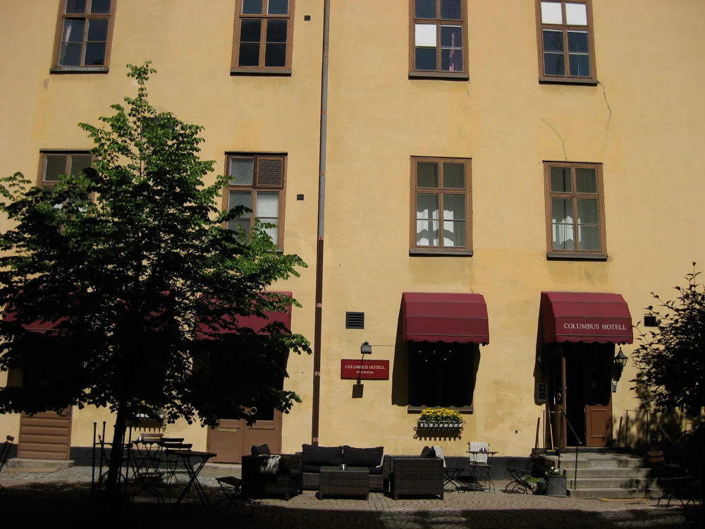 The courtyard of the Columbus Hotell in Stockholm.