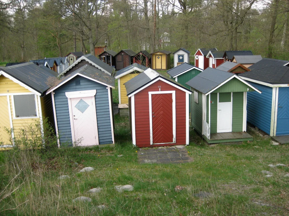 Stugas along the water in Ystad, Sweden