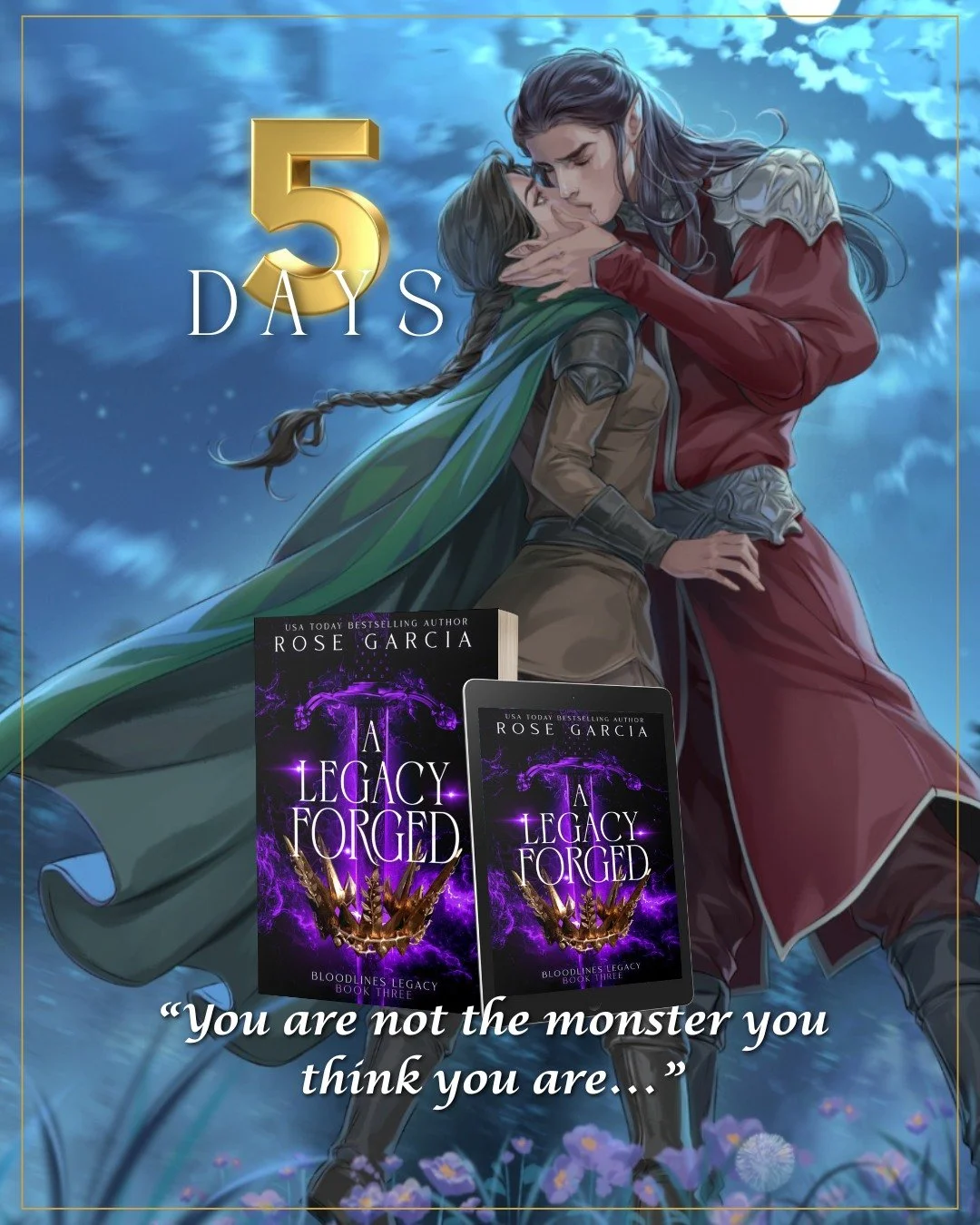 But what if he IS the monster? 💔

A Legacy Forged, book 3 in the Bloodlines Legacy Series, releases February 1st! The epic finale will wreck you in the best way!

⚔️ Rivals to lovers to enemies to lovers
🐉 Dragons, Fae, Humans, Witches
🔮 Dark shad