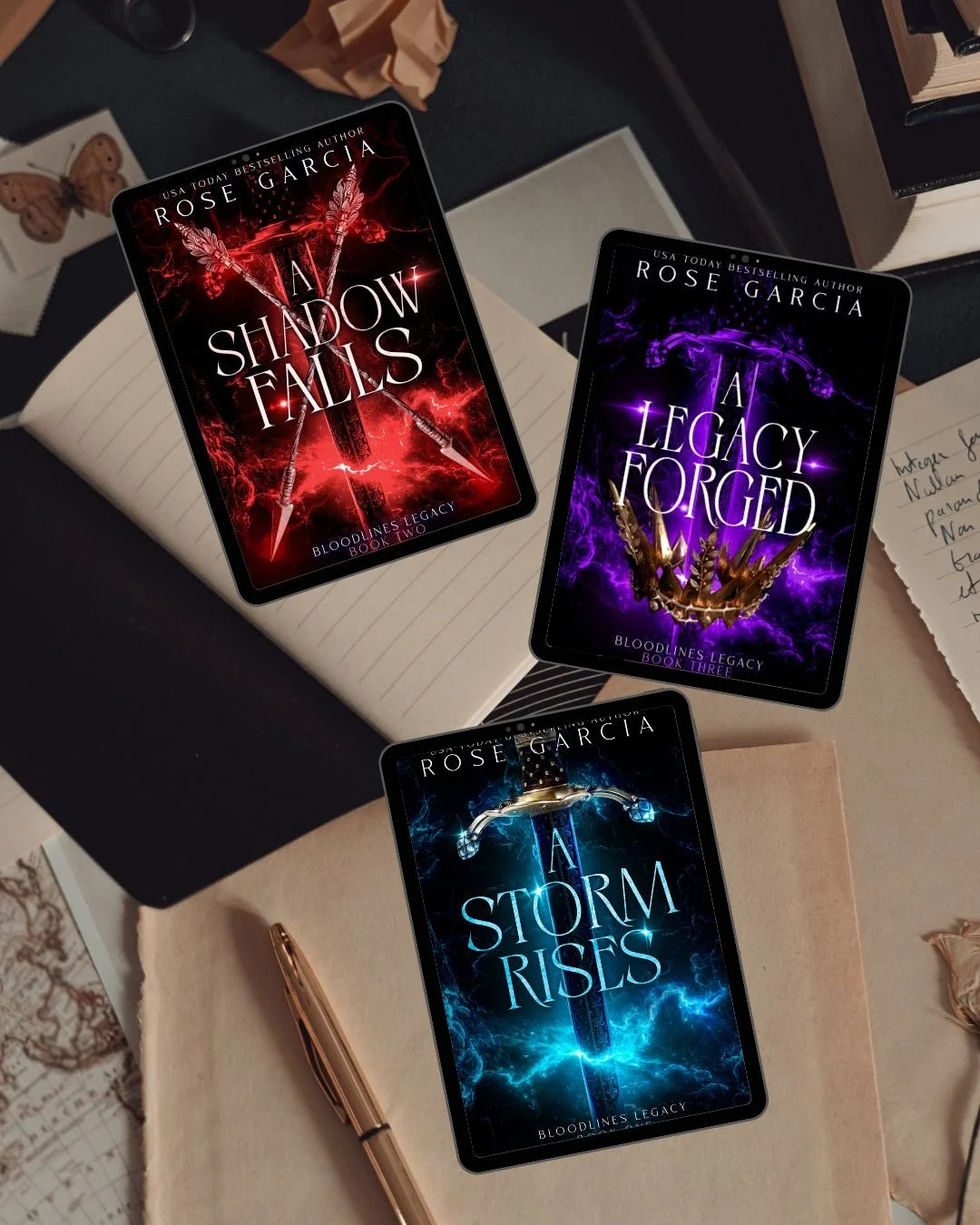 What if the fae hunter you fell for became the villain you must end?

💔 Memory loss
🔥 A dark prince
🐉 Dragons bound by blood and fire
⚔️ Betrayal and sabatoge

The Bloodlines Legacy Series is complete and ready to binge!

For readers who crave rom