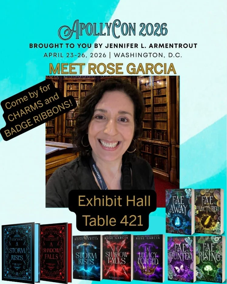 I'm heading to ApollyCon! ✈️

I'm so very excited about ApollyCon and can't wait to see everyone🤩 If you'll be there, come see me at table 421 in the Exhibit Hall.

I'll have charms and badge ribbons at my table. And, of course, my paperbacks and sp
