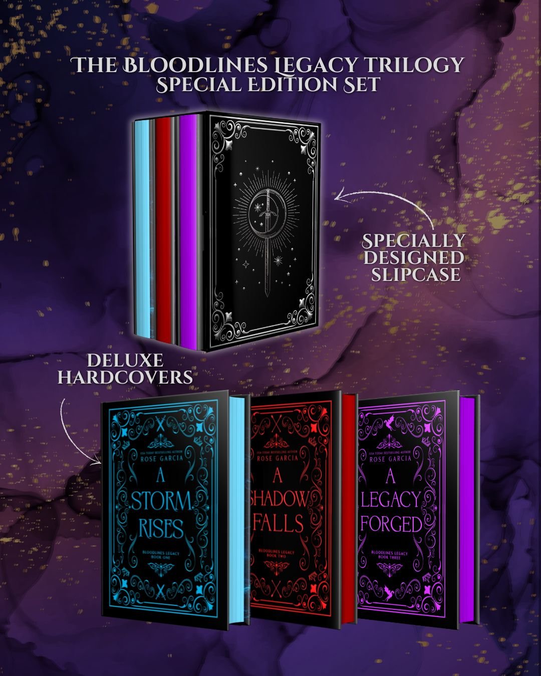 The Bloodlines Legacy Trilogy is complete and ready to binge! 💘

The series features a lowborn who finally gets his chance to prove himself in the kingdom's dangerous hunt and a highborn princess sent to sabotage him ⚔️

❤️ Slow-burn enemies to love