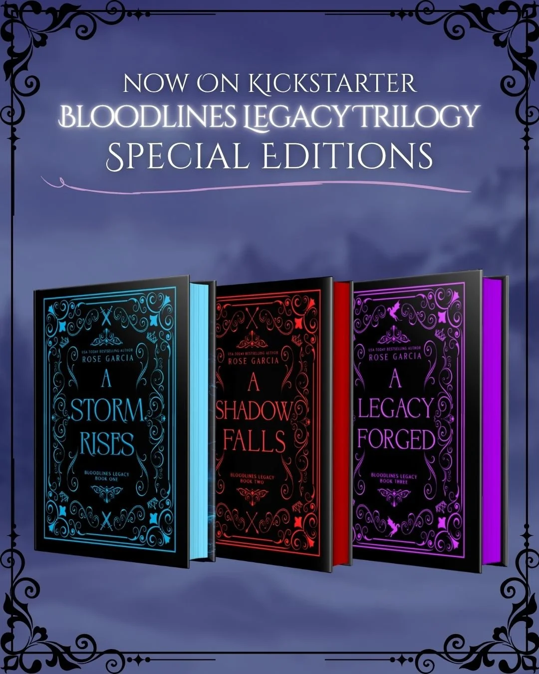 ✨ Dragons, magic, enemies-to-lovers, and deluxe hardcover editions? Yes please 👀

The Bloodlines Legacy trilogy is now live on Kickstarter with:

⚔️ deadly trials
💜 forbidden romance
🐉 dragons + magic

And the editions are GORGEOUS 😭

L!nk in the
