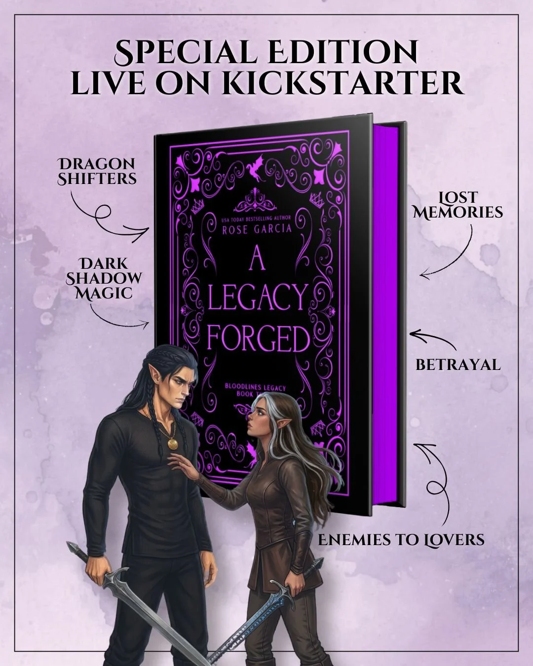 ✨ A love story written in fire, magic&hellip; and choices that change everything 💜

The Bloodlines Legacy trilogy is now live on Kickstarter&mdash;and these deluxe editions are everything 👀✨

⚔️ deadly trials
💜 enemies-to-lovers
🐉 dragons + magic
