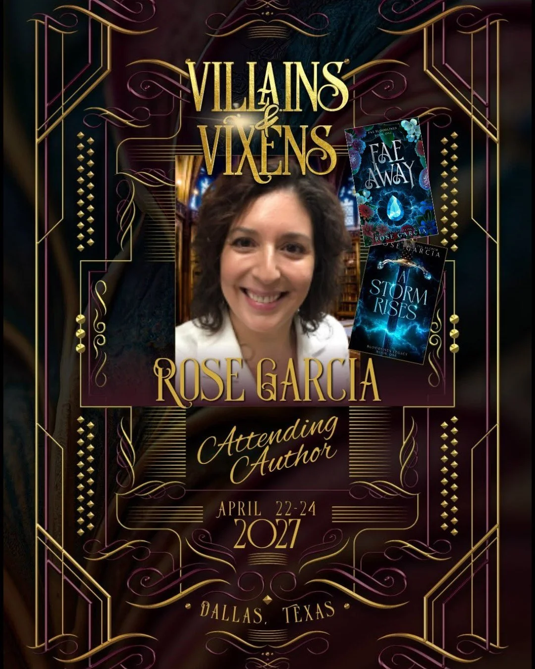 I'm so excited to announce I'll be attending Villains and Vixens in 2027💃🏻

This will be my first time attending and I can't wait!  I'll be cooking up a villainous new book and pushing boundaries like never before! So look out!!

Tickets go on sale