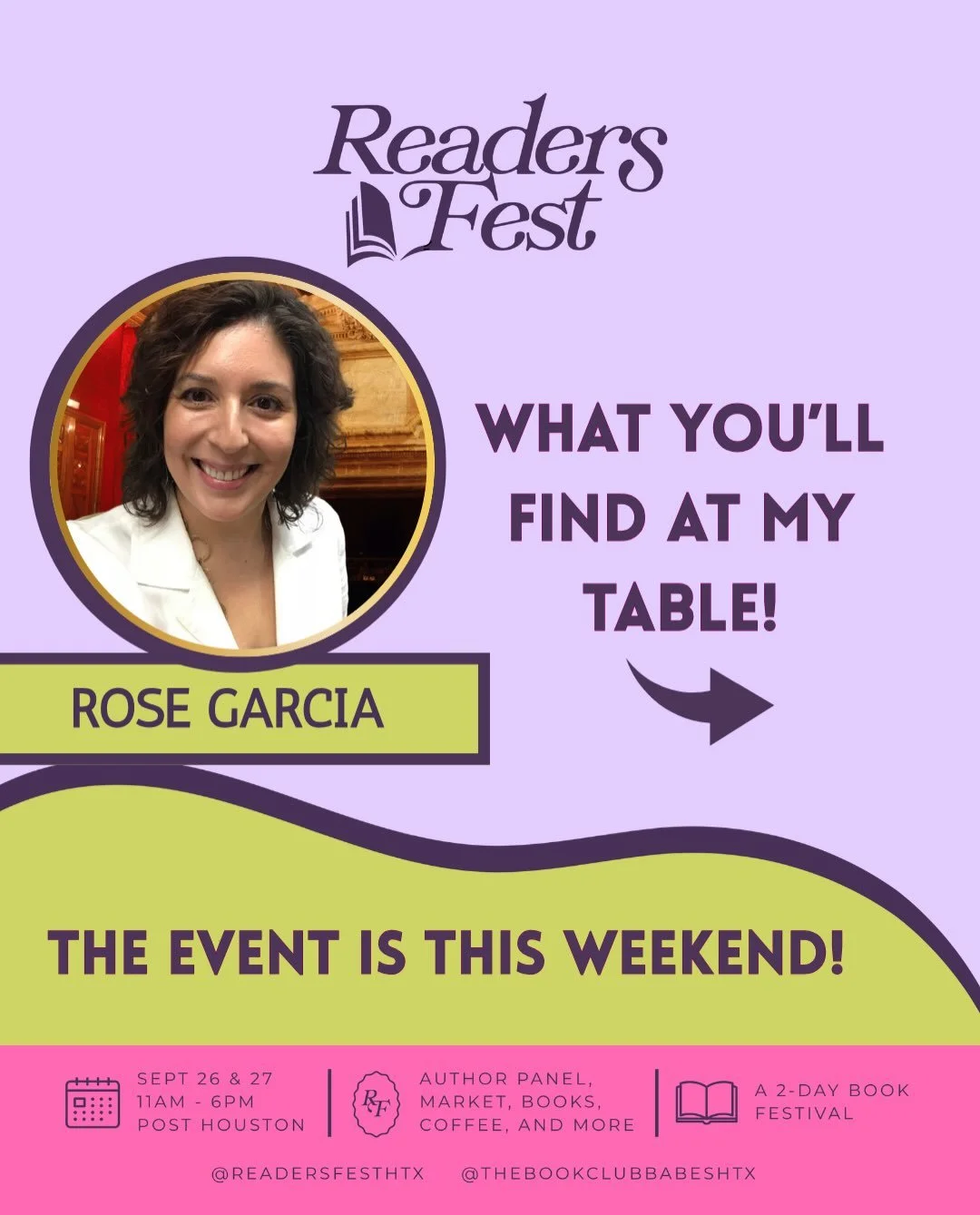 Check it out! @readersfesthtx is this weekend the 26th and 27th at @posthtx! Who else is excited?!! 💃🏻

#readersfesthtx #posthouston #houstonbookclub #houstonbookclubbabes #houstonevent