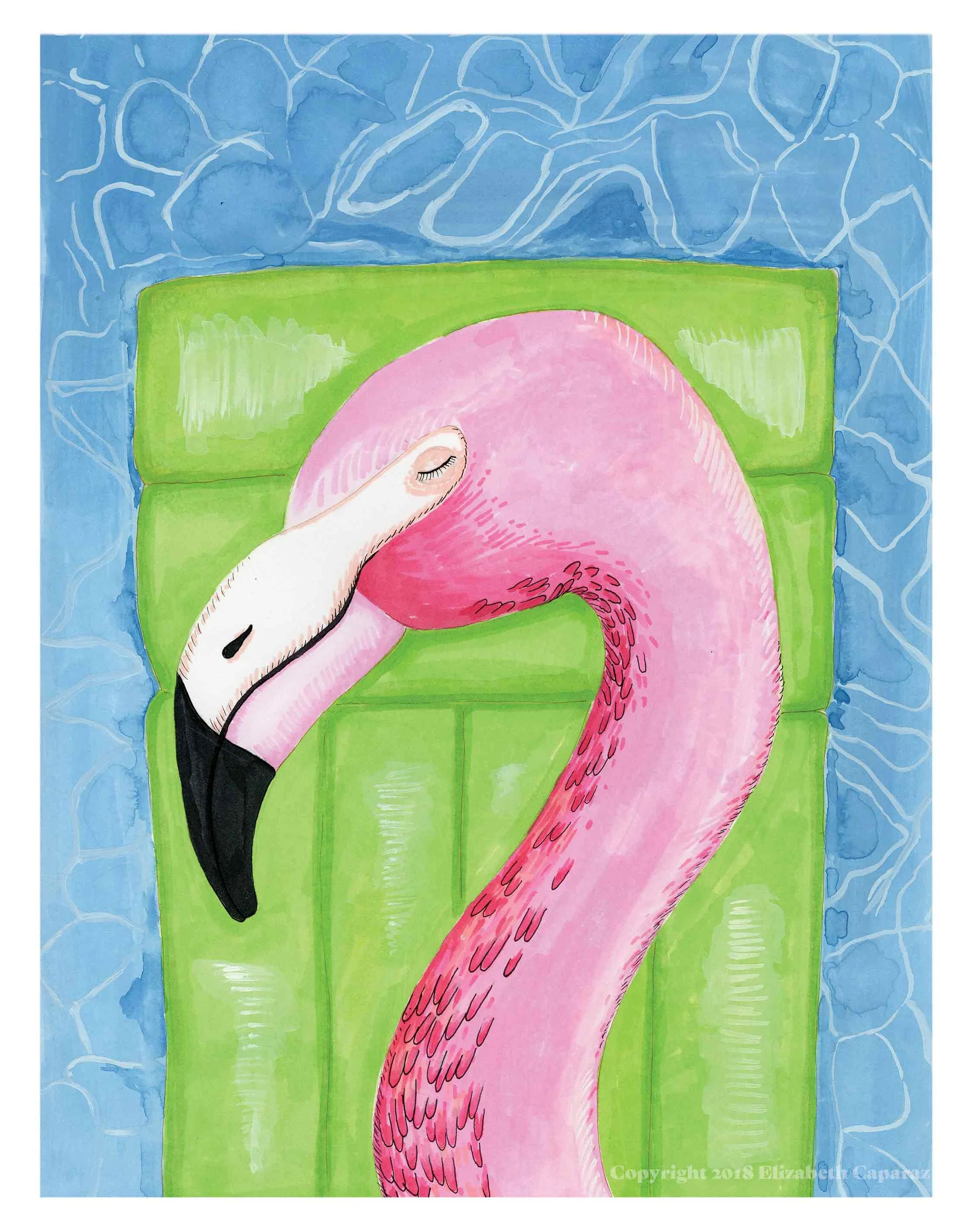 Poolside Flamingo