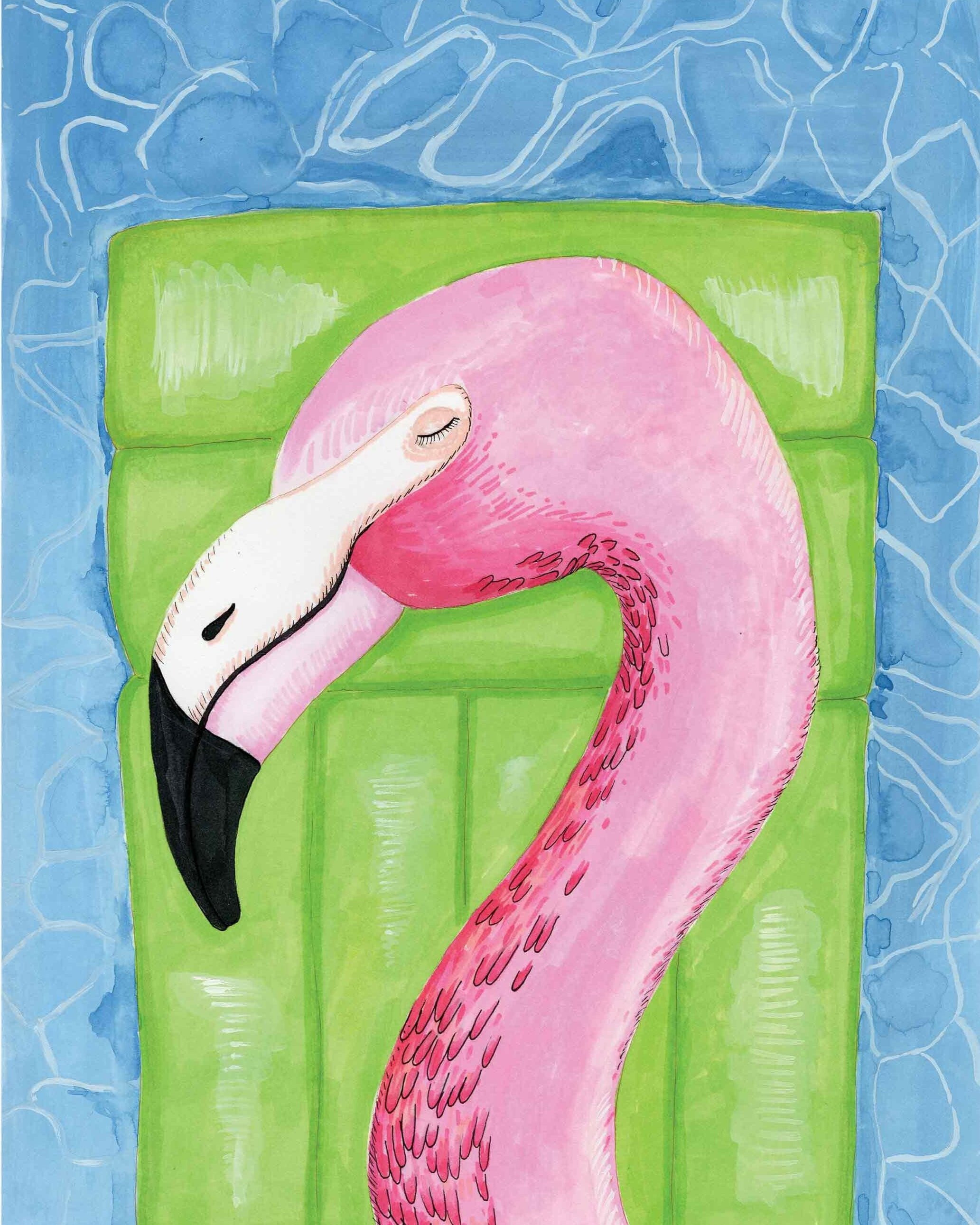 Poolside Flamingo