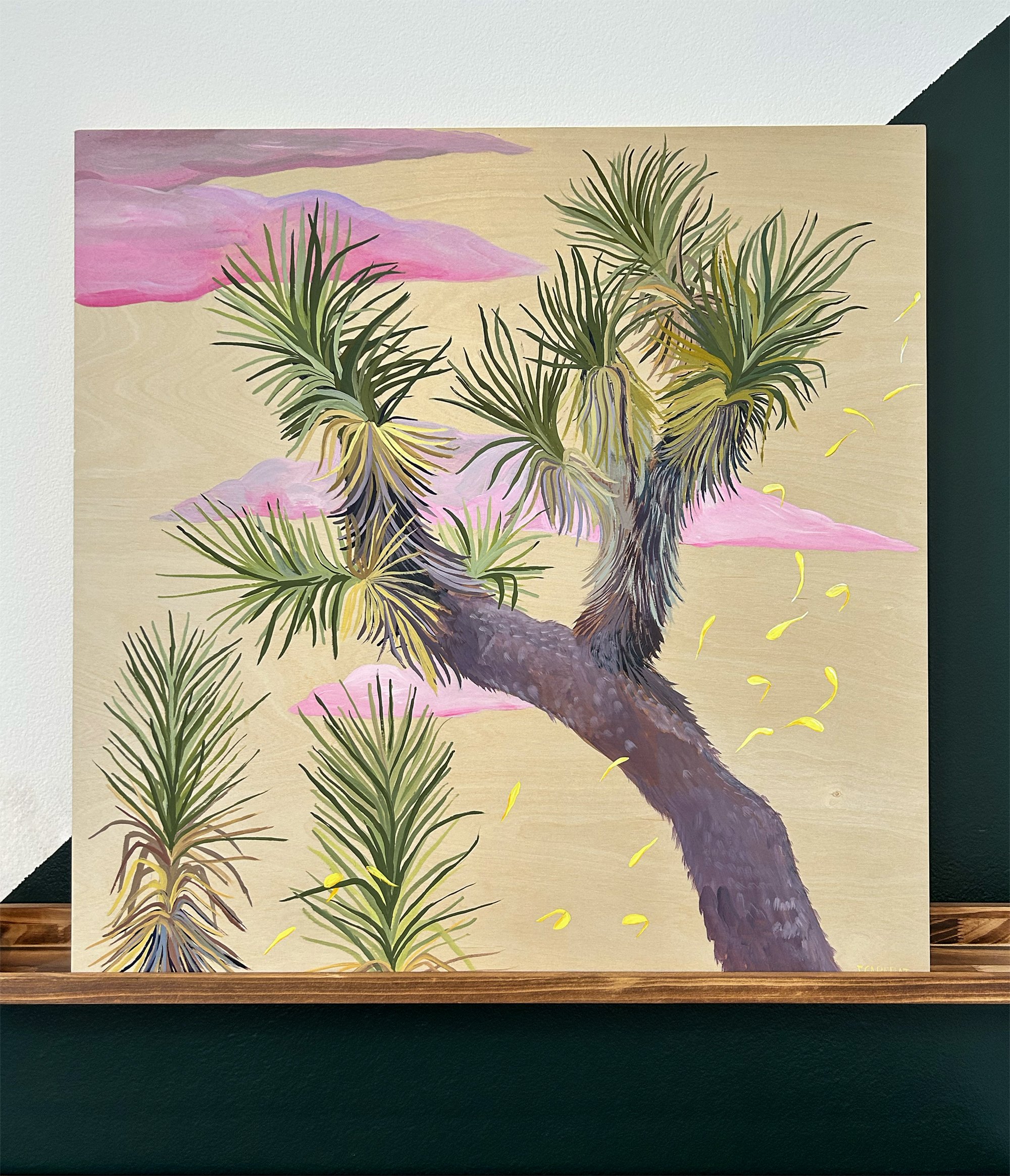 Joshua Tree Painting | Gouache on Wood Panel