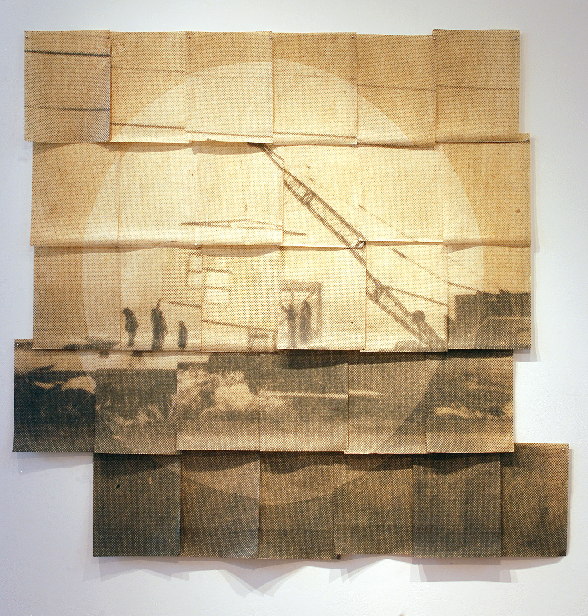 The Other Movable Wall, 53" X 56 1/2", grass paper/ink, 2016