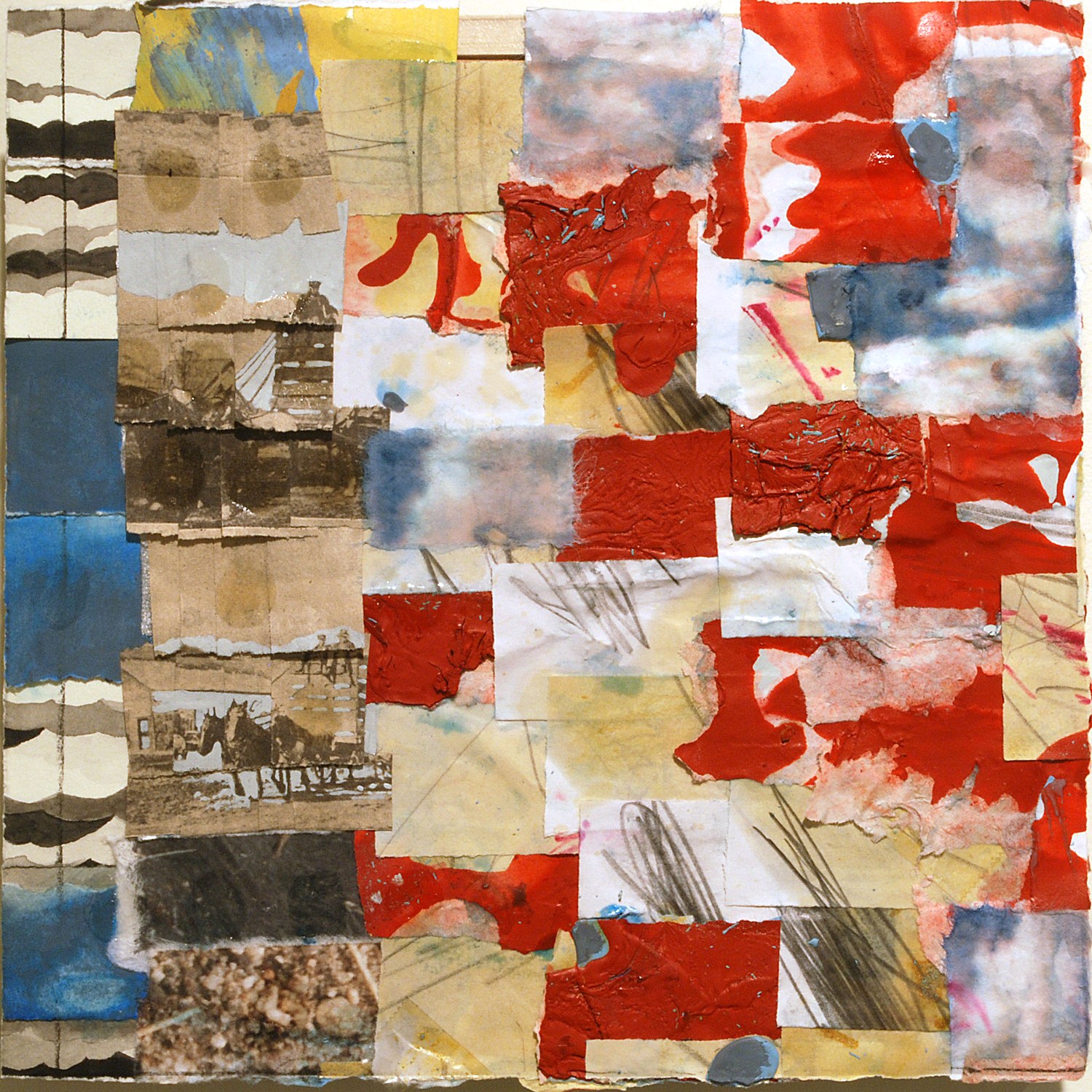 Pulling in for a Land Grab, 10" X 10", mixed media collage, 2016