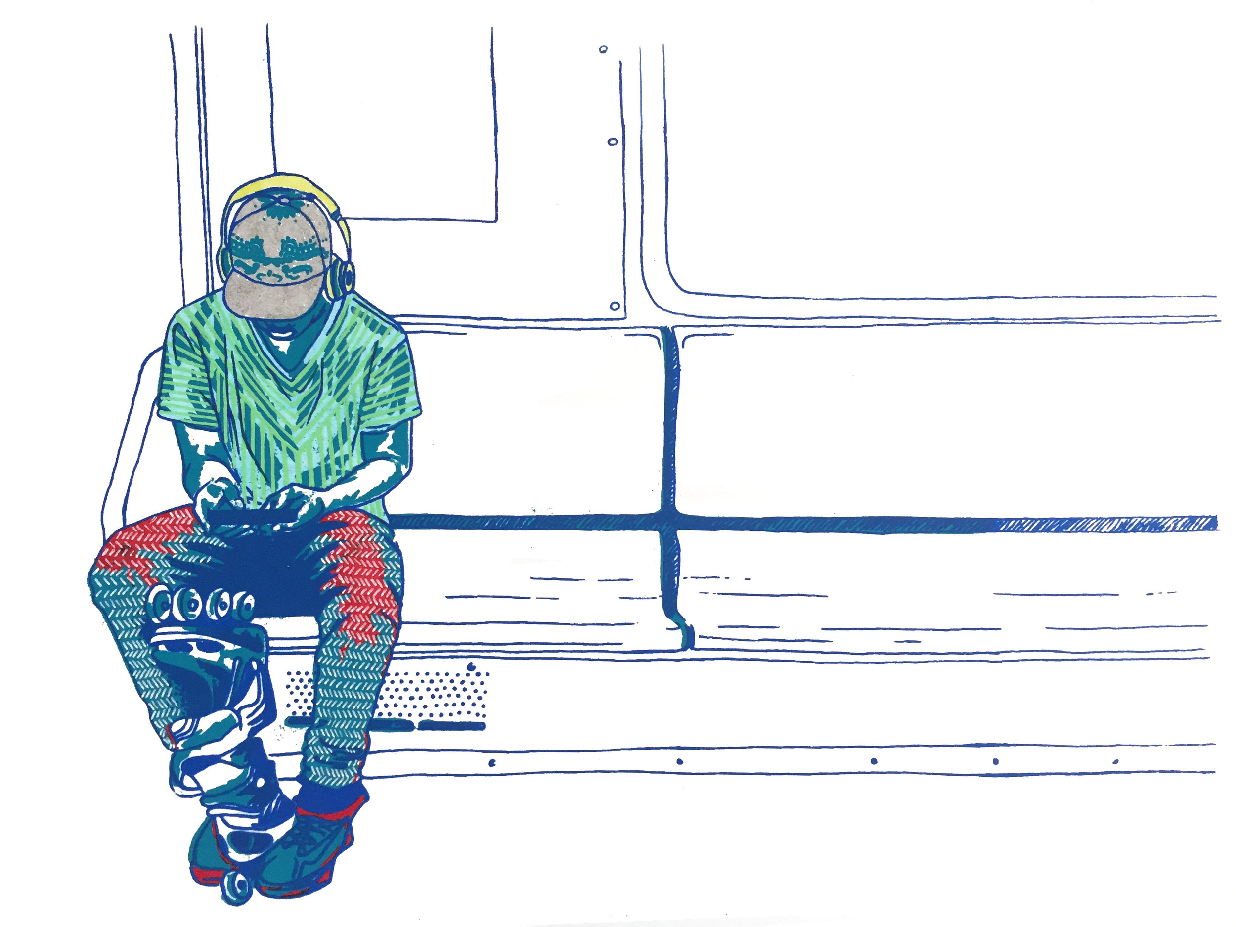 Subway Series Screenprint; Ink on paper 2015 15 x 11.5 in
