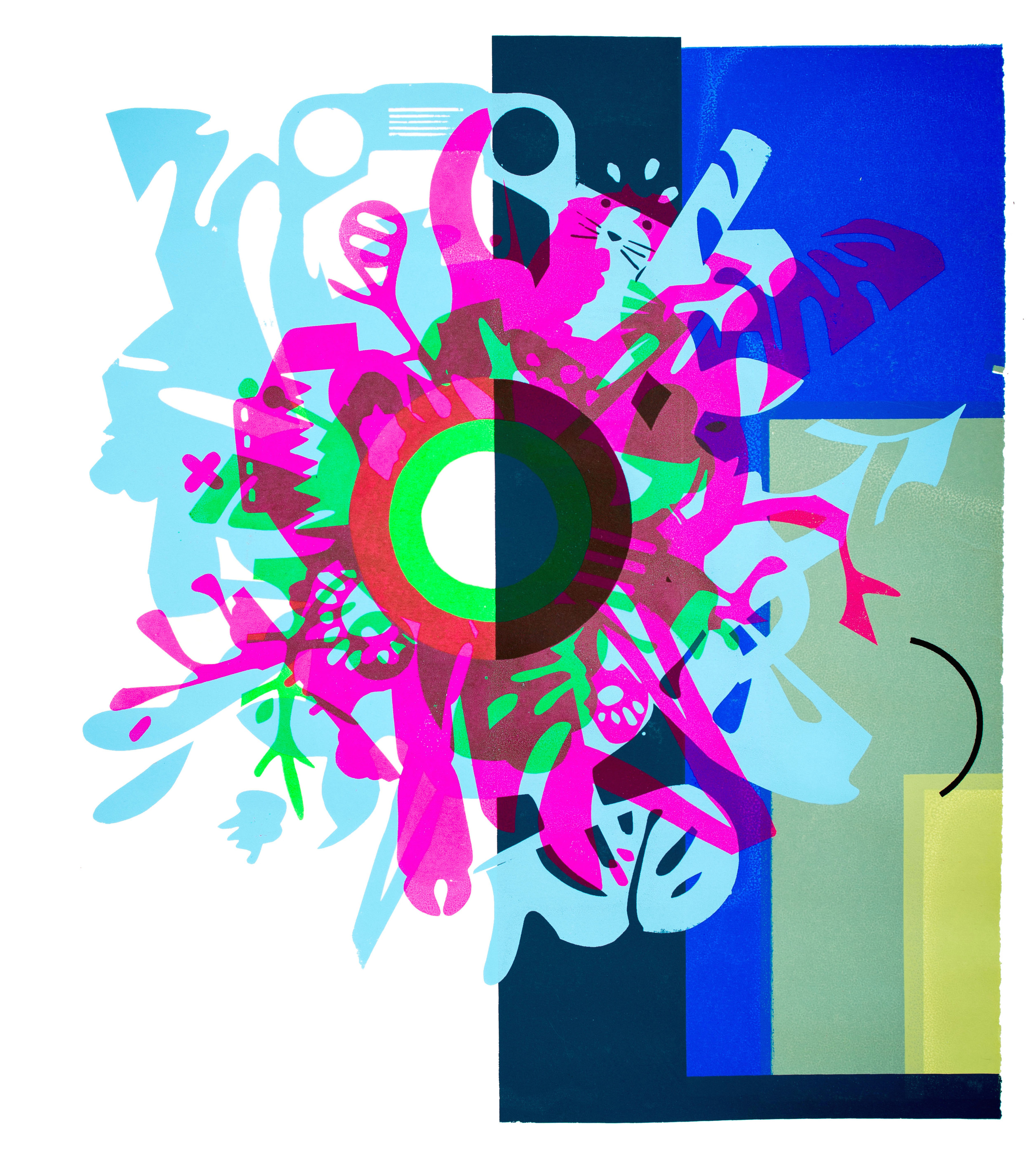 Screenprint on reclaimed paper 2015 15 x 22 in