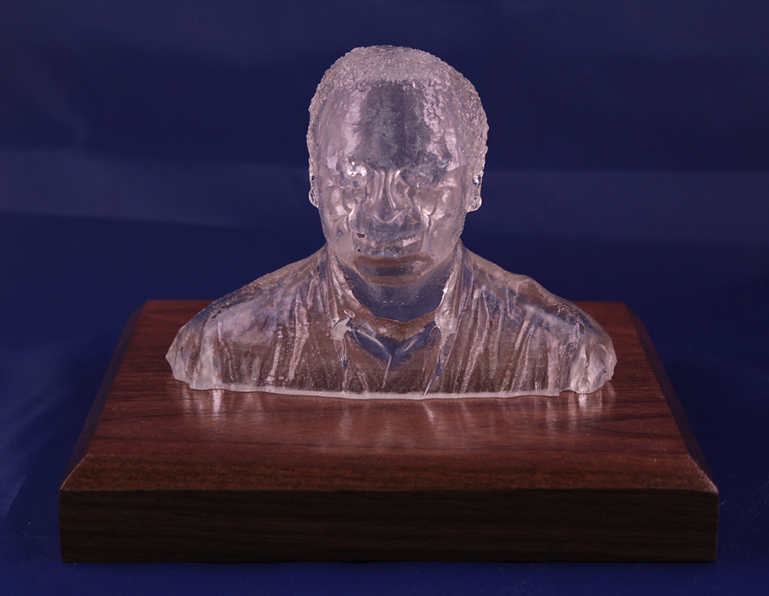 Small 3D Portrait in Water-Clear Everlux on Walnut Base