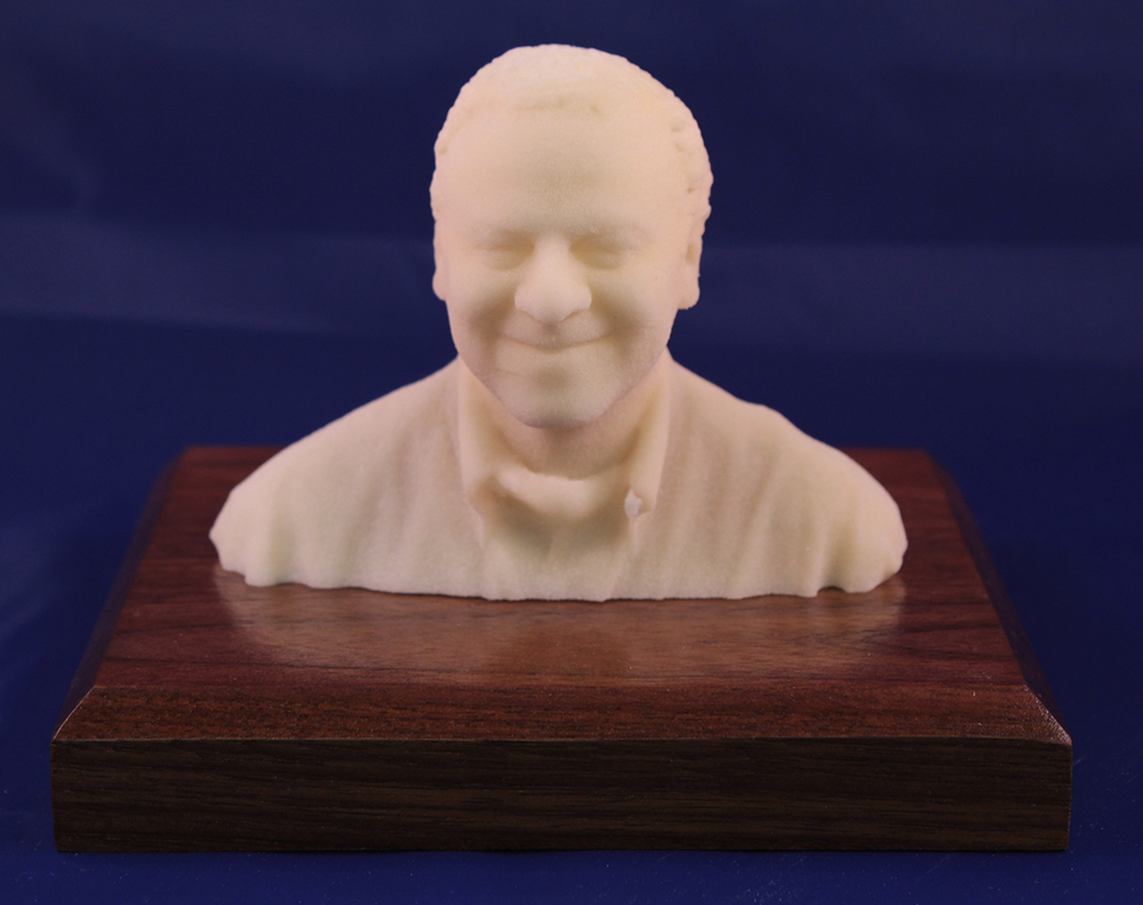 Small 3D Portrait in Elasto Everlux on Walnut Base