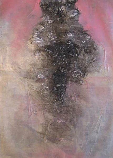  Untitled:&nbsp;Mixed media work on paper, 26 inches high X 19 