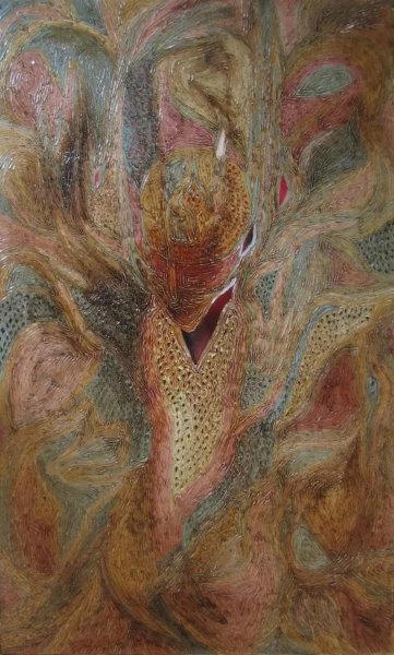  Title: Heart . &nbsp;Oil on canvas, 60 inches high X 36 