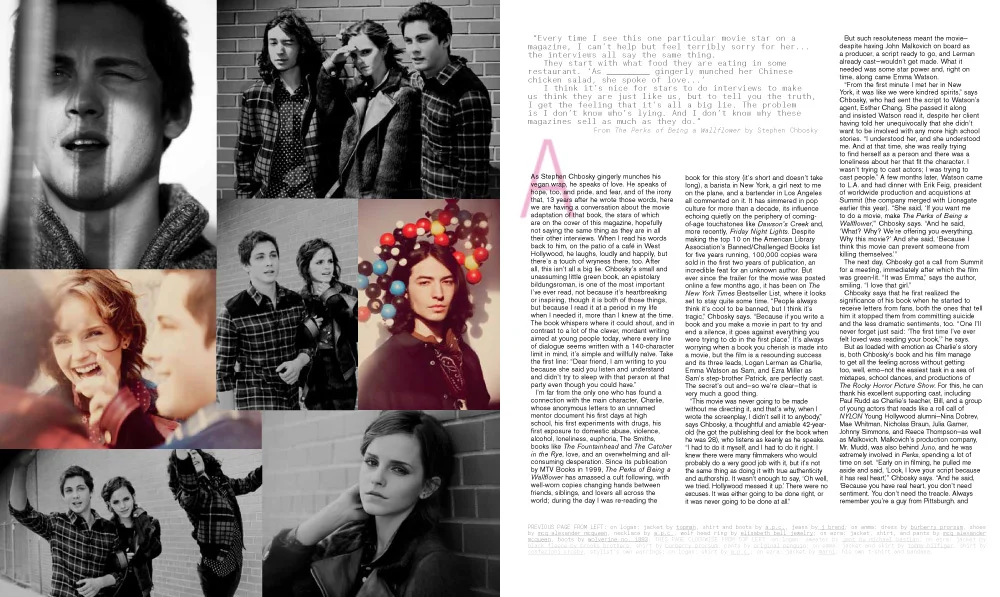 Emma Watson Logan Lerman Ezra Miller Luke Crisell