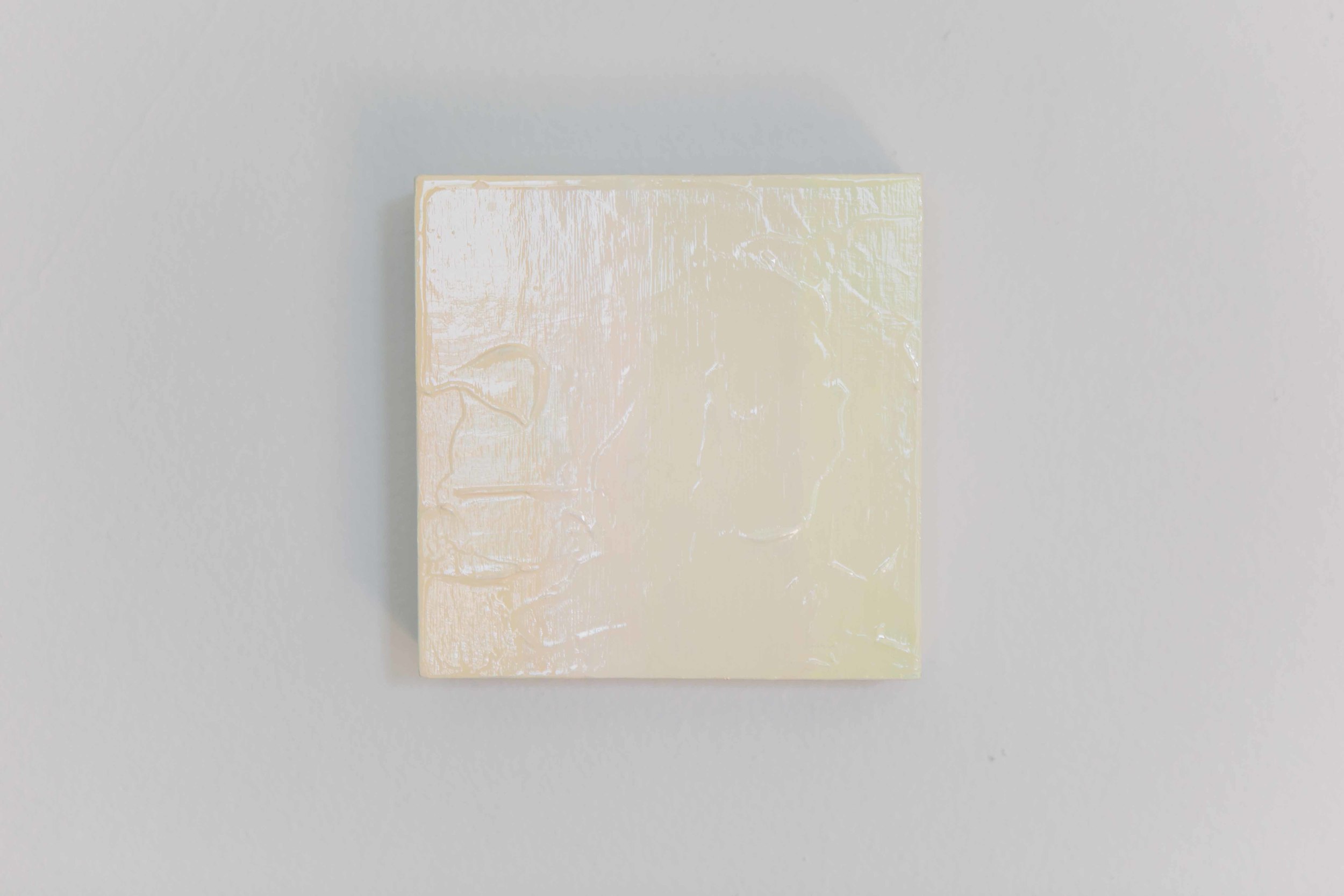 Café au Lait Dahlia.&nbsp;Acrylic on birch panel.&nbsp;6 x 6 inches. Sold.