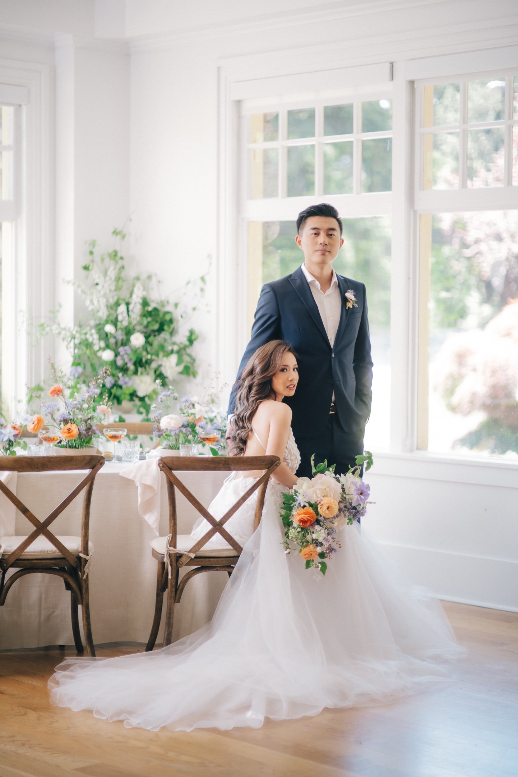 Stanley Park Pavilion Coordinating by Keepsake Events Photography by Love Frankley Dress by OM Couture Hair & Makeup by Jeis Coco Calligraphy by OMD Creative Cake by Rain Bake Shop Table Setting by Pedersen’s Event Rentals