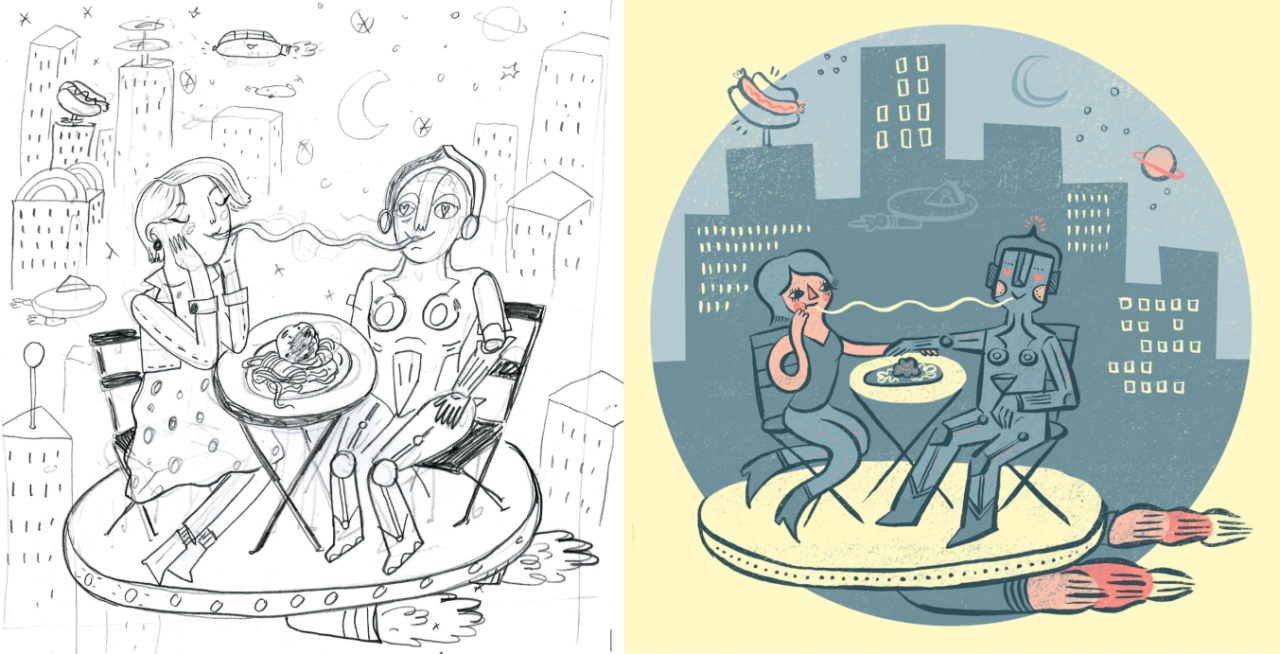 Julia's Sketch + Allie's Final