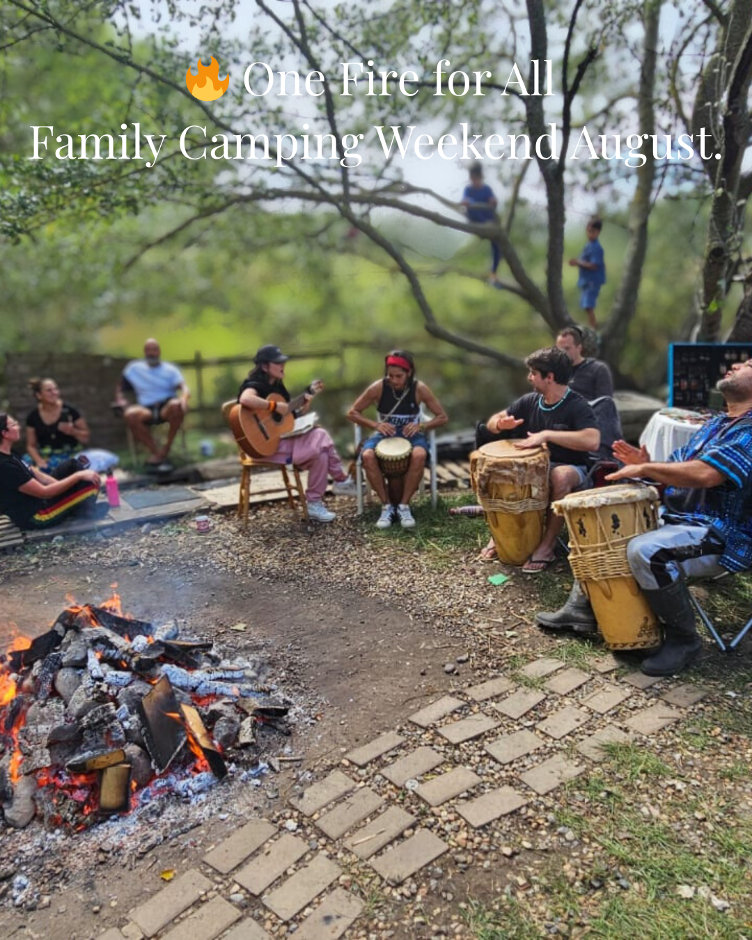 drumming- music around the fire- children activities-family-camping