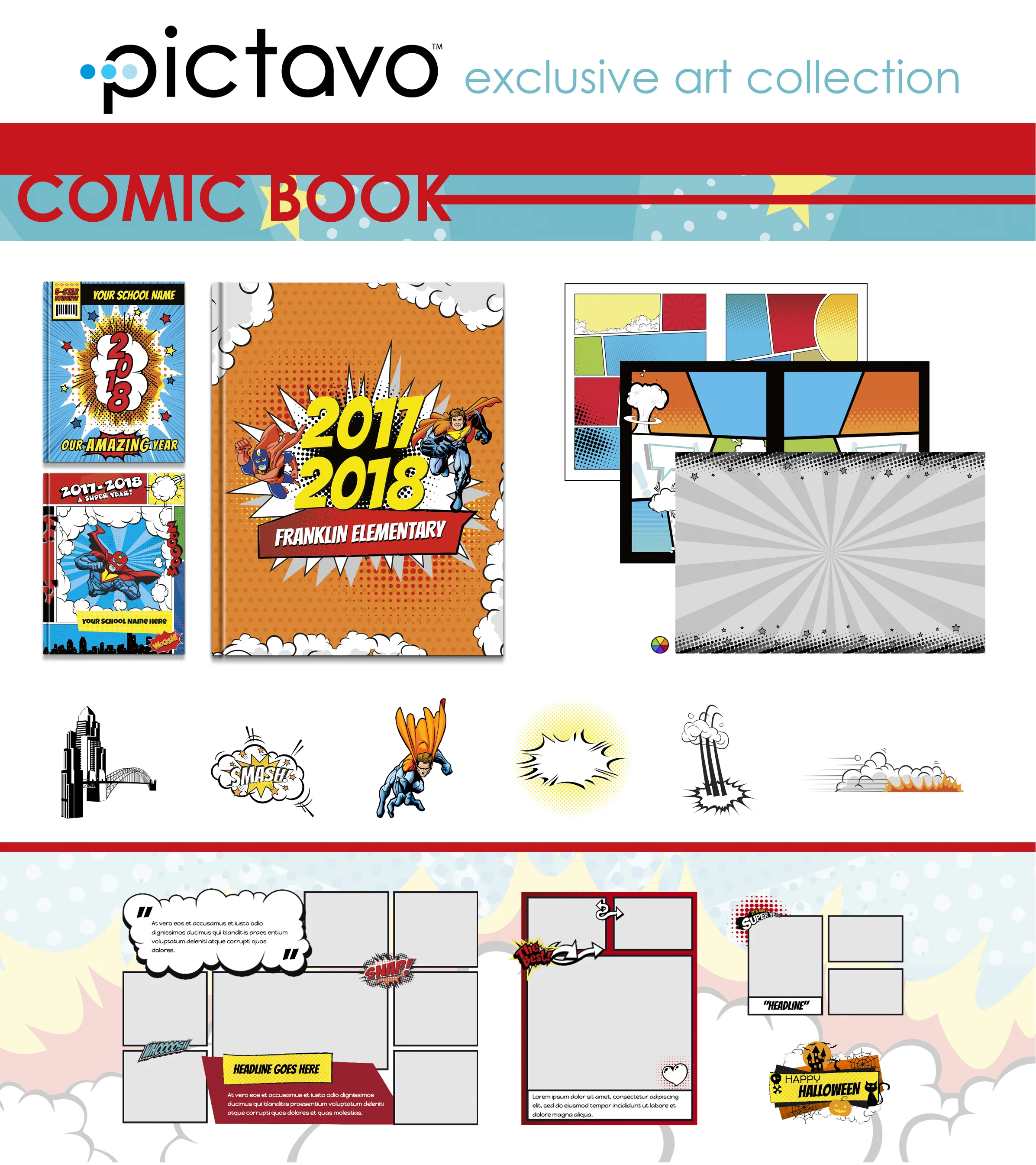 Show everyone you've had a super year with the COMIC BOOK collection! Fill your pages with art inspired by comic books and you'll be everyone's hero!