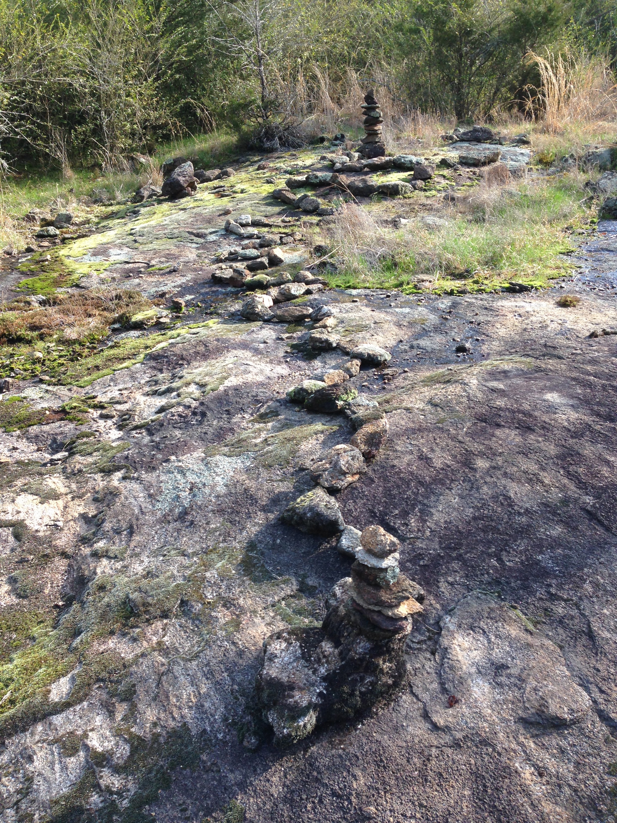 Stacked stone and trail. Athens, GA. Spring 2014