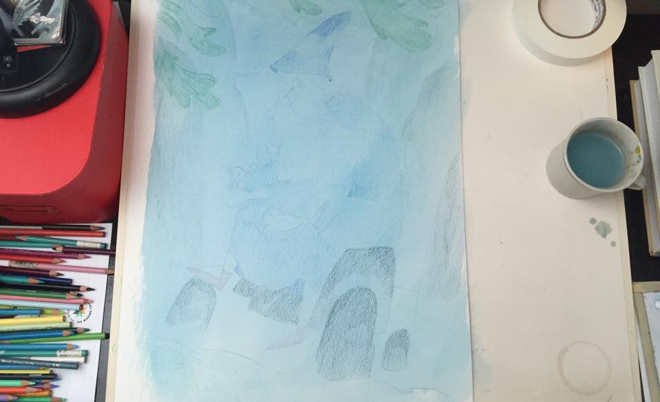 4. 1st Acryla Gouache Wash
