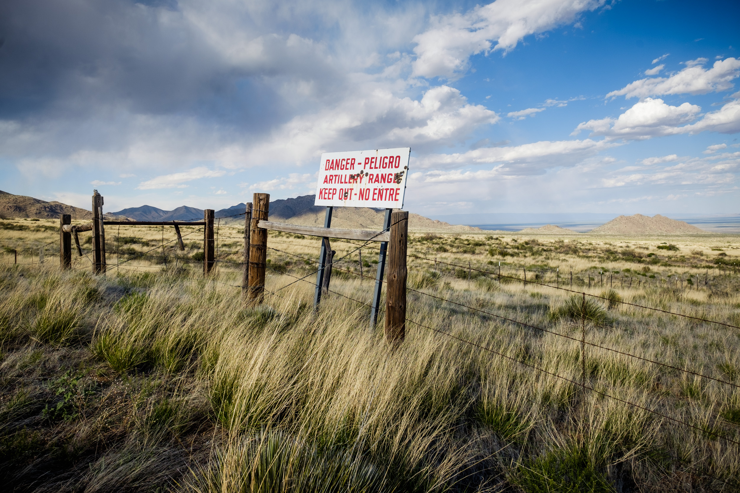  The western border of the White Sands Missile Base near Las Cruces. The nearby highway is often closed when a missile test takes place. 