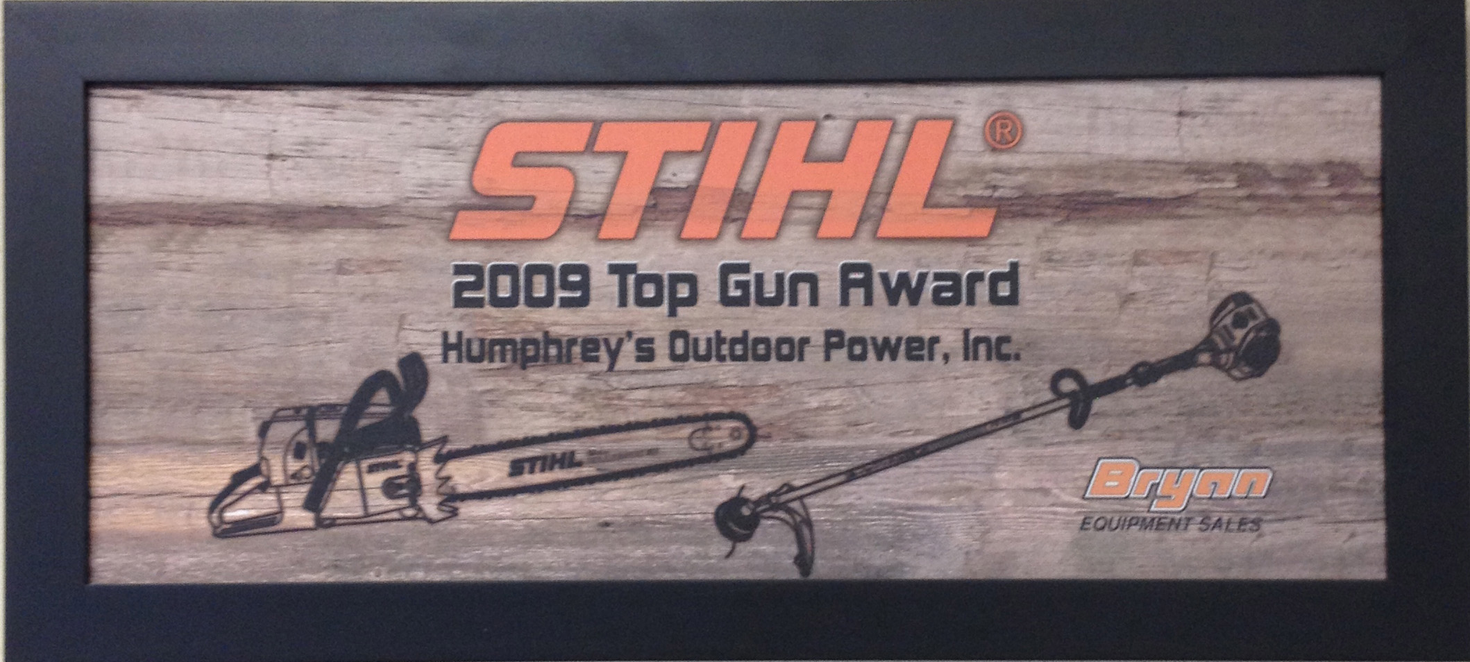 Humphreys' has won the Bryan Equipment Top Gun award every year since 2006! This is awarded for excellence in sales. 