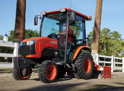 The factory installed cab on the B2650 keeps you cool in the summer and warm in the winter.