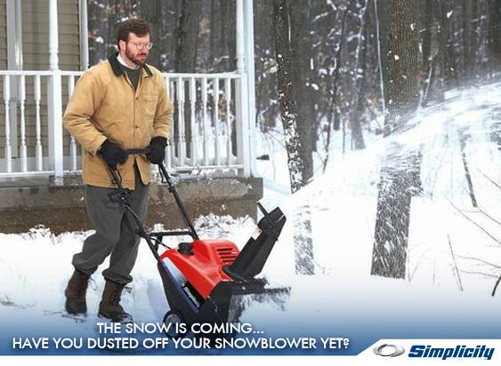 Photo Credit Simplicity - Come see Us For a new Simplicity Blower Today! 