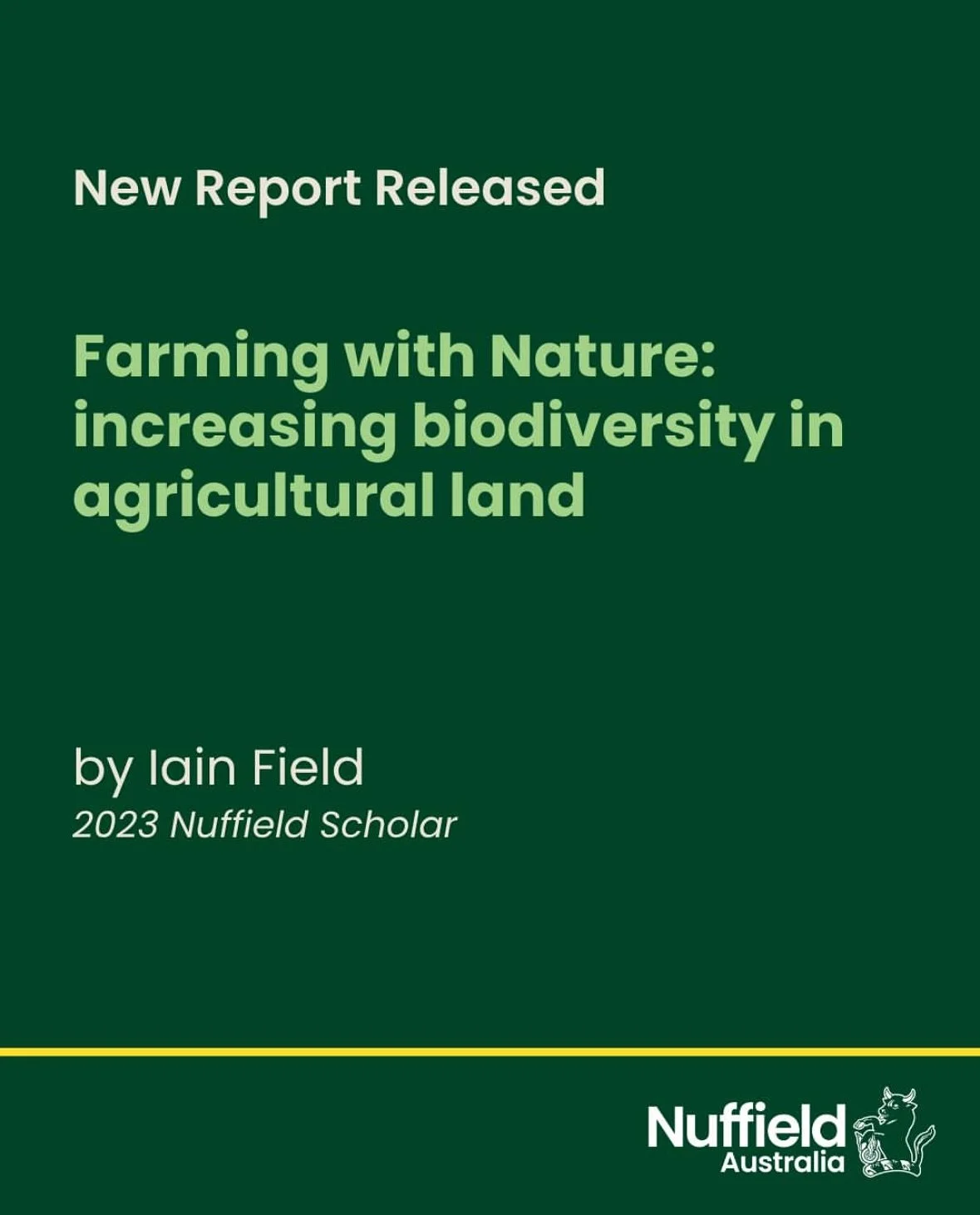 It&rsquo;s here!! Iain&rsquo;s report he wrote for his @nuffieldaustralia study has now been published!! This report is a culmination of his various trips around the world. The link to his report is in the bio, and there&rsquo;s a video of the presen