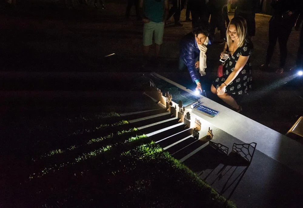 visitors interacting with the installation