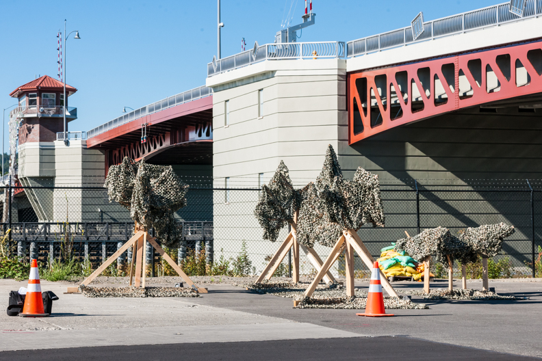 PLANT 2015 art installation at Boeing Plant 2 with the South Park Bridge in the background. Photos by Tim McGuire courtesy Boeing Co.
