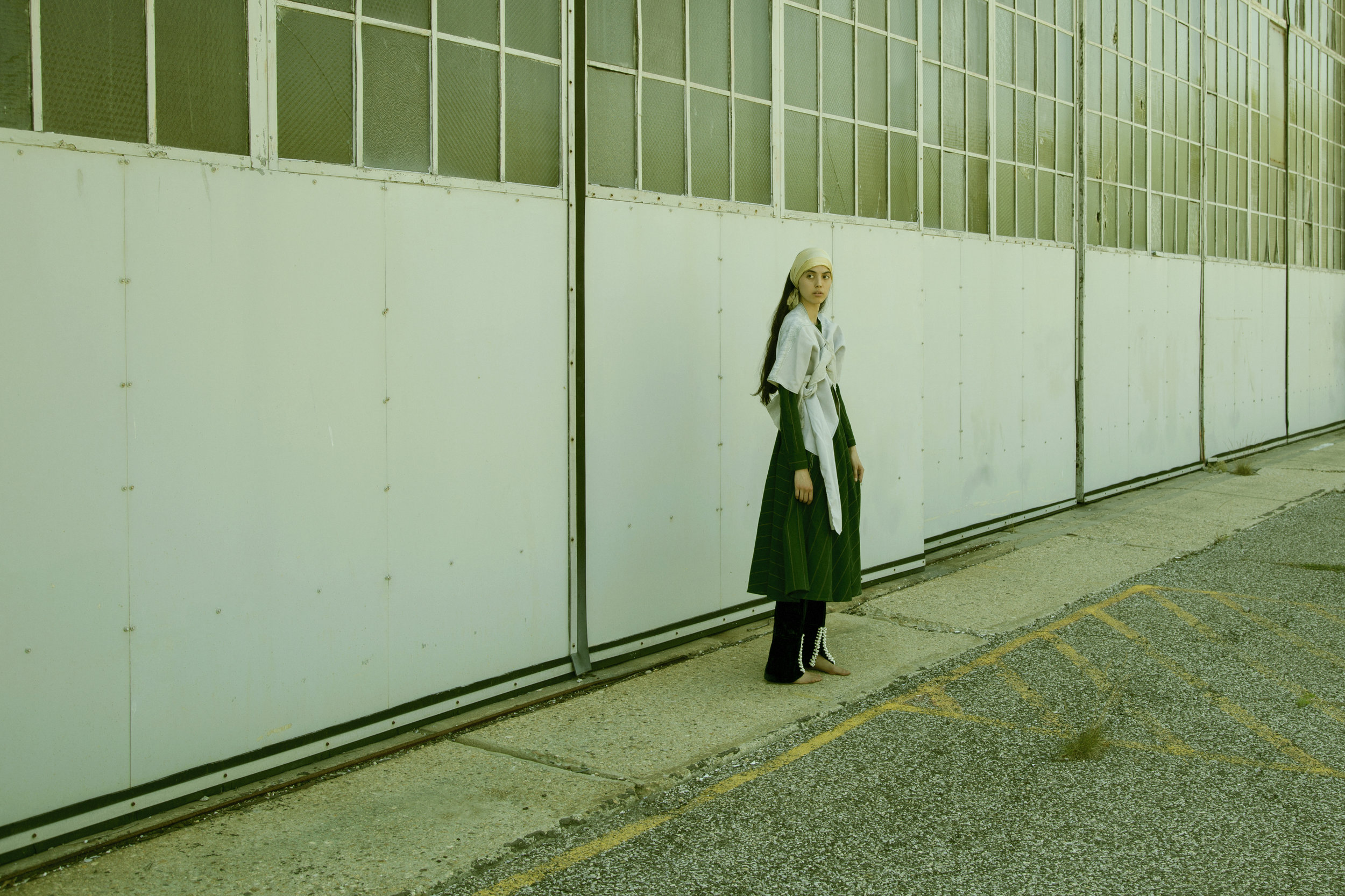 samuji dress, carl jan cruz jacket, maki oh pants, scarf and stockings from tV archive