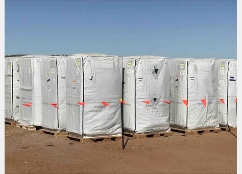Tesla Powerpacks Staged for Installation at the Kennedy Energy park in north Queensland, Australia.
