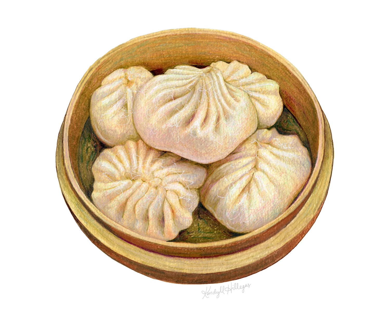 Bowl of Dumplings Illustration