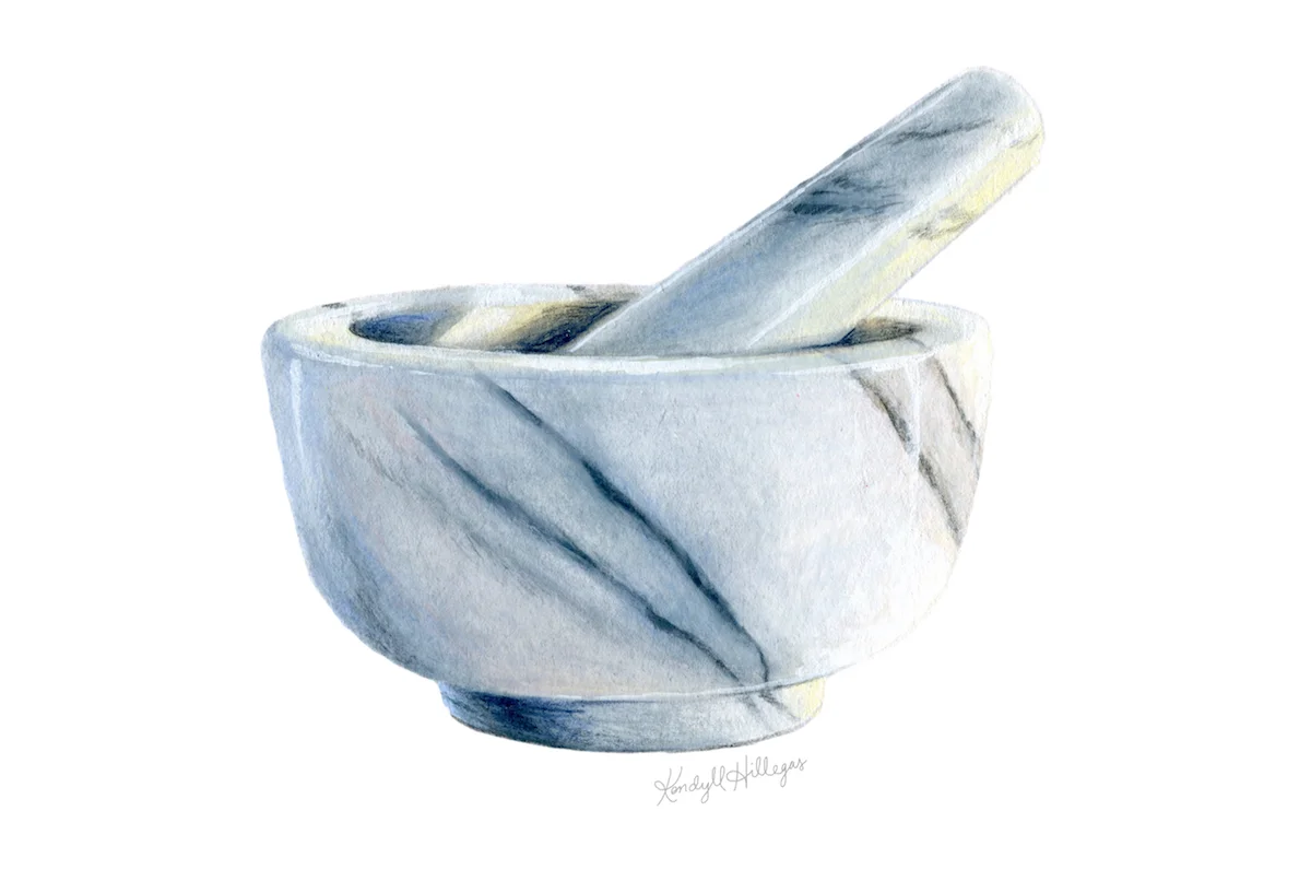 Marble Mortar and Pestle