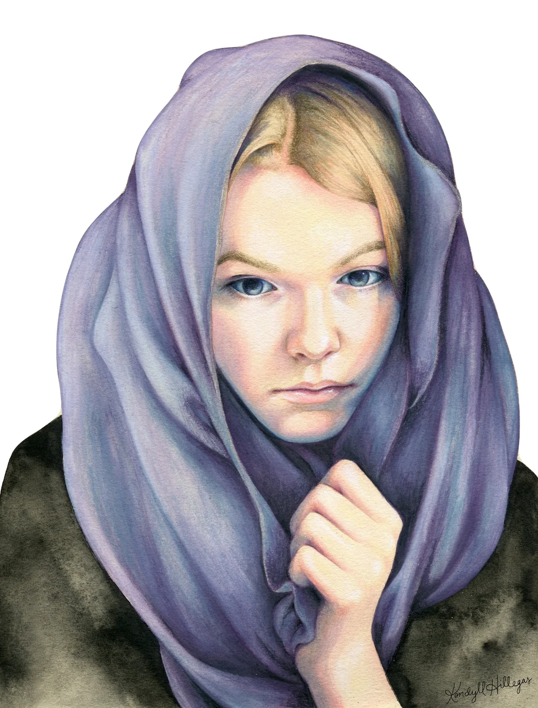 Girl with Purple Scarf