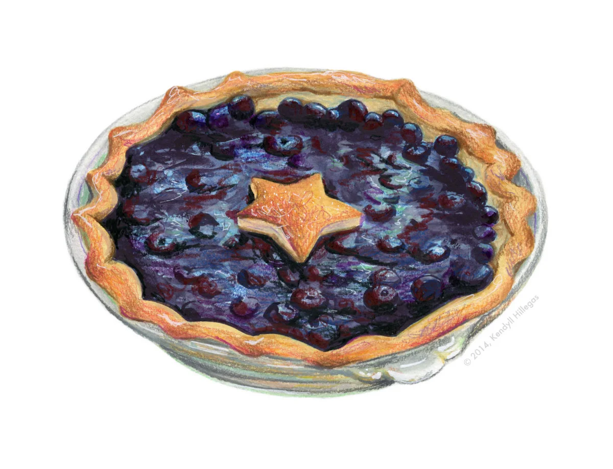 Blueberry Pie Illustration